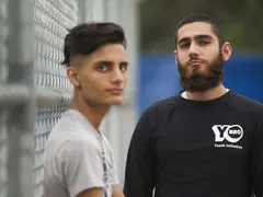 Two young men participating in a gang-prevention program
